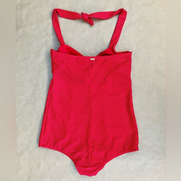 Panache ❉ Red Polka Dot Underwire One Piece Britt Swimsuit Size 32DDD 32F - Picture 6 of 13